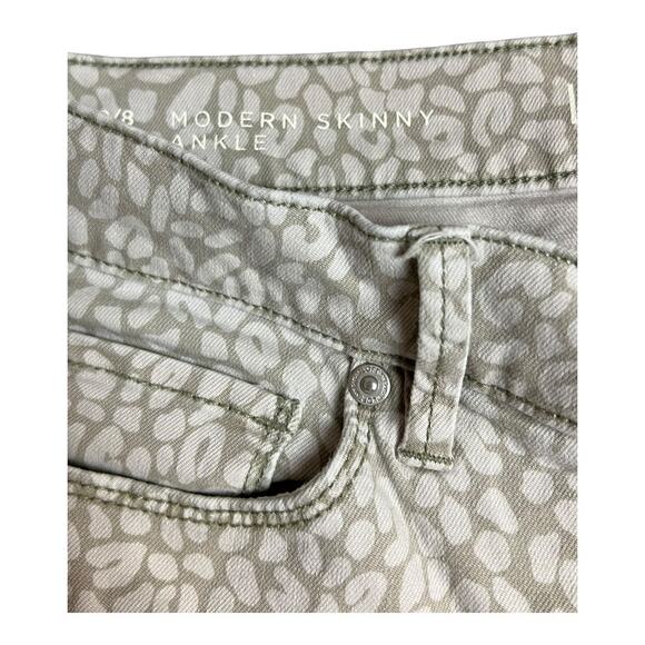 Ann Taylor LOFT Animal Print Modern Skinny Ankle Jeans Zipper 29 8 - Picture 6 of 8